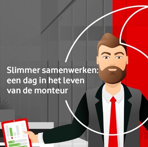 Een Vodafone afbeelding met: Slimmer samenwerken: een dag in het leven van de monteur.